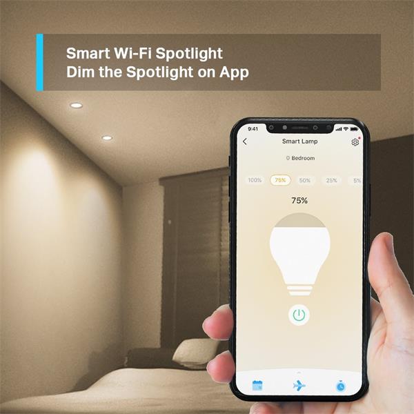 Smart Wi-Fi Spotlight, Dimmable SPEC: 2.4 GHz, IEEE 802.11b/g/n, GU10 Base, 220–240 V, 50/60 Hz, 350 lm, 2.9 W, 2,700 K, 