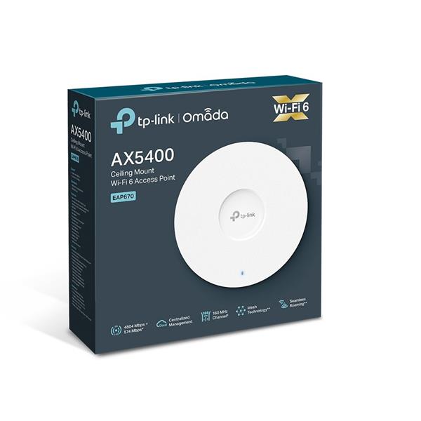 TP-LINK "AX5400 Ceiling Mount Dual-Band Wi-Fi 6 Access Point PORT: 1×2.5 Gigabit RJ45 PortSPEED:574Mbps at  2.4 GHz +  