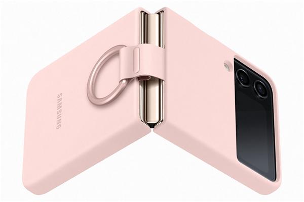 Samsung Silikonový kryt s držiakom na prst pre Z Flip4 ružový 