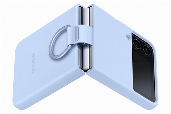 Samsung Silikonový kryt s držiakom na prst pre Z Flip4 svetlo-modrý 
