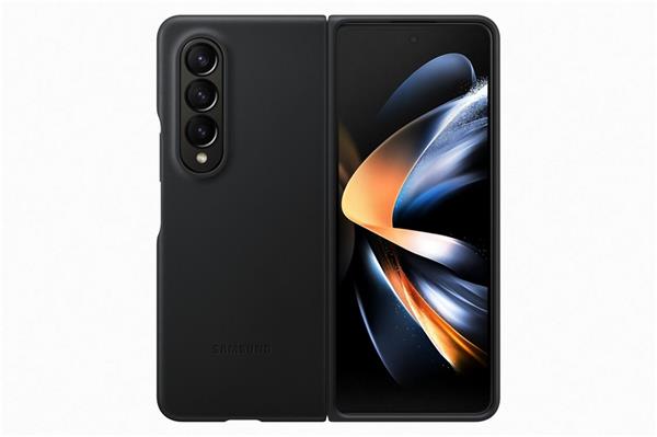 Samsung Kožený zadný kryt pre Fold4, šedý 