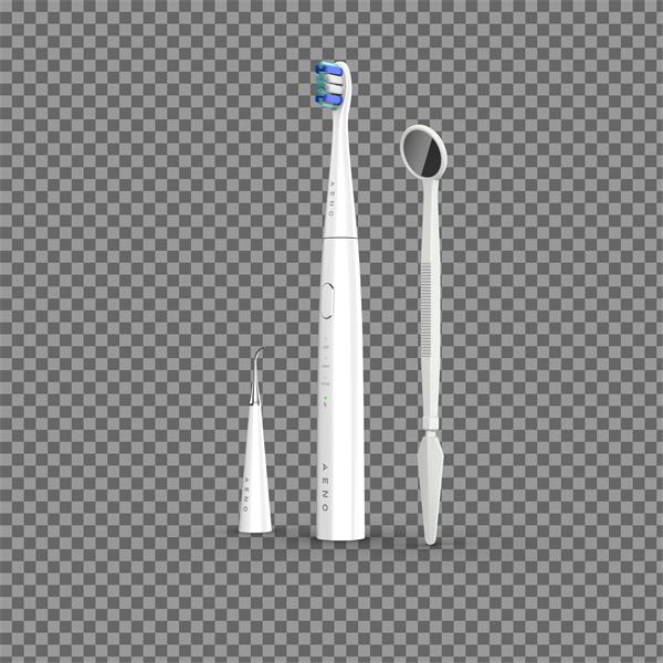 AENO sonická zubná kefka DB8, Biela, 3 módy,3 kefové hlavice+1 cist.nástroj,1zrkadlo,30000 ot/min,100 dní bez nab,IPX7  