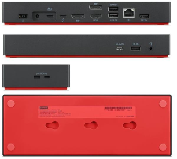 Lenovo Thunderbolt 4 Workstation Dock 300W(2xDP, Thunderbolt, HDMI,RJ45,4xUSB,1xUSB-C,adapter) pripojit max. 4 LCD 