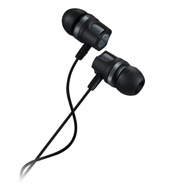 Canyon EP-3, pohodlné slúchadlá do uší, pre smartfóny, integr. mikrofón a ovládanie, čierne + šedé prvky 