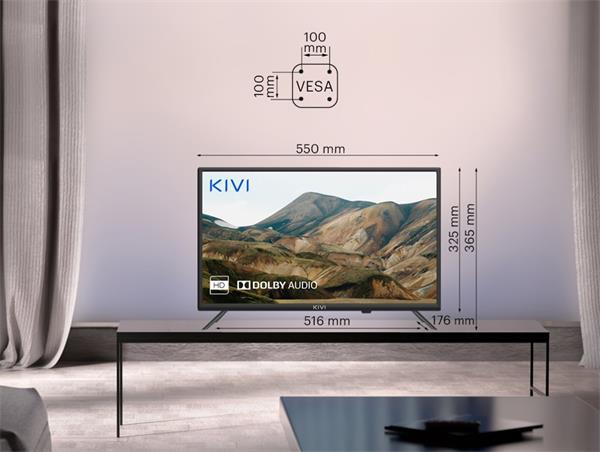 KIVI TV 24H750NW, 24" (61 cm), HD LED TV, Google Android TV, White, 60 Hz, HDMI 1  