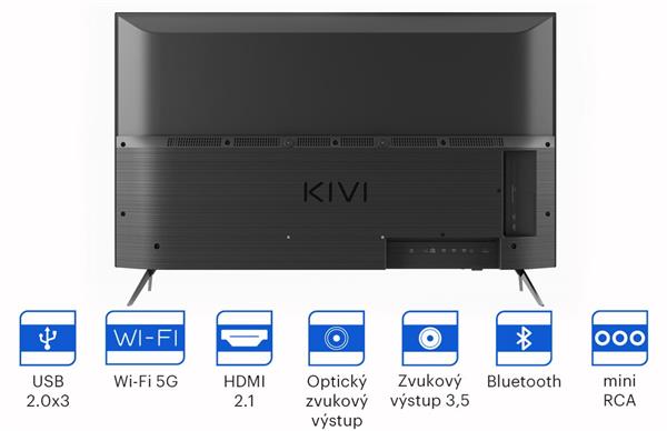 KIVI TV 43U750NB, 43" (109 cm), UHD, Android TV 11, Black, 3840x2160, 60 Hz, Sound by JVC, 2x12W, 53 kWh 1000h , BT5.1, H 