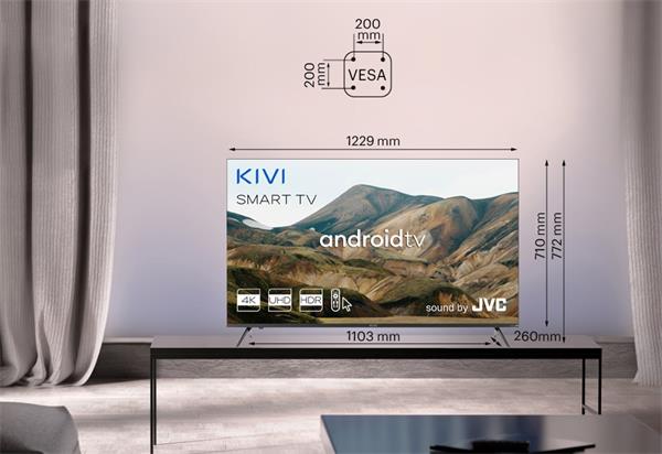 KIVI TV 55U750NB, 55" (140 cm), 4K UHD LED TV, Google Android TV 11, HDR10, DVB-T2, DVB-C, WI-FI, Google Voice Search 
