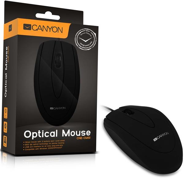 Canyon CM-1, optická myš, USB, 800 dpi, 3 tlač, čierna 