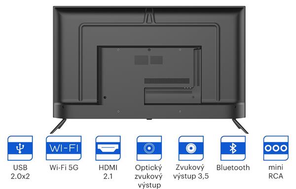 KIVI TV 43U740NB, 43" (109 cm), UHD, Google Android TV, Black, 3840x2160, 60 Hz, , 2x10W, 53 kWh 1000h , BT5, HDMI 4  