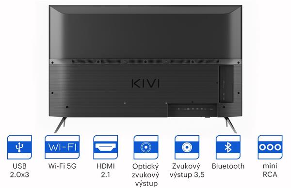 KIVI TV 43U750NB, 43" (109 cm), UHD, Android TV 11, Black, 3840x2160, 60 Hz, Sound by JVC, 2x12W, 53 kWh 1000h , BT5.1, H 