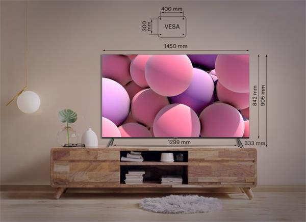 KIVI TV 65U740NB, 65" (165 cm), 4K UHD LED TV, Google Android TV 9, HDR10, DVB-T2, DVB-C, WI-FI, Google Voice Search 