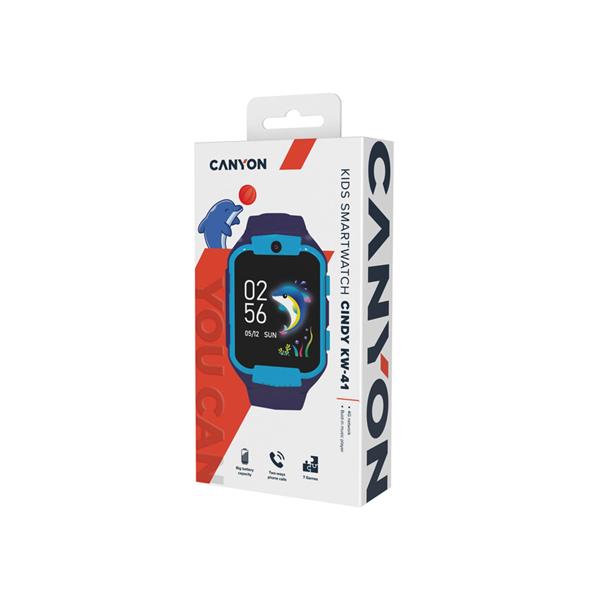 Canyon KW-41 Cindy, smart hodinky pre deti, farebný displej 1.54´´, 4G  GSM volania, prijímanie SMS, modré 
