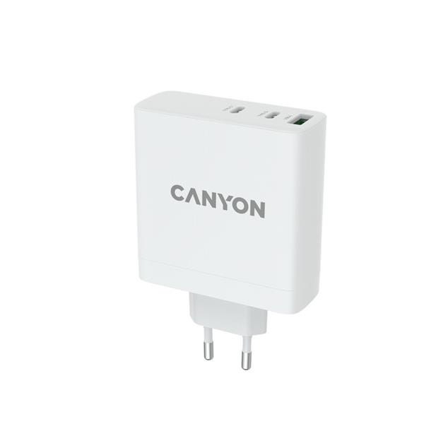 Canyon H-140-01, ultravýkonná vysokorýchlostná nabíjačka do steny 2xUSB-C, 100W PD, 2 xUSB-A, 30W QC, biela 