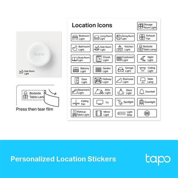 TP-LINK "Smart Remote Dimmer SwitchSPEC: 868 MHz, battery powered(1*CR2032), EU/UK wall plateFeature: Tapo smart app,  