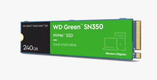 WD Green SN350 250G SSD PCIe Gen3 8 Gb/s, M.2 2280, NVMe ( r2400MB/s, w1500MB/s ) 