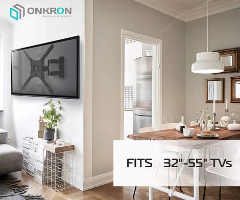 ONKRON TV vysúvny a otočný držiak na stenu 32"až 65" , max 35 kg, čierny 