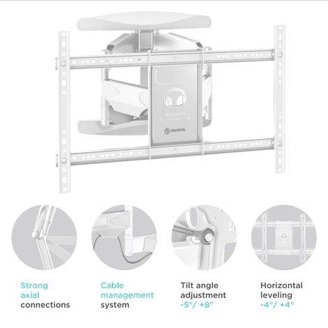 ONKRON TV OLED vysúvny a otočný držiak na stenu 40"až 75" , max 46 kg, biely 