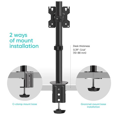 ONKRON Stolný držiak na monitor, 13 až 34"max 8 kg, čierny 