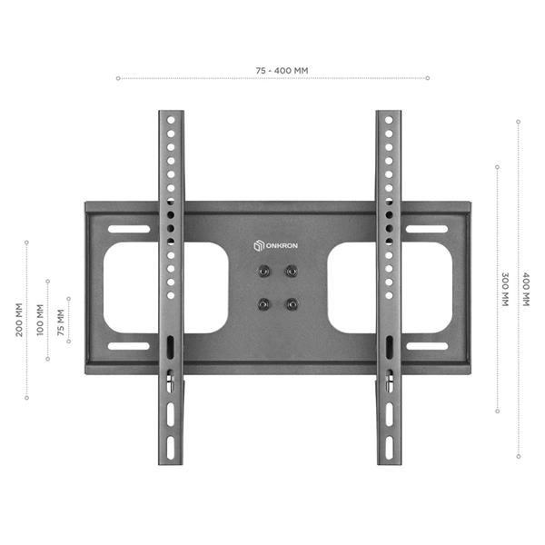 ONKRON Univerzálny výškovo nastaviteľný stolový stojan na TV a monitor, 26 až 55" TV, max 30 kg, čierny 