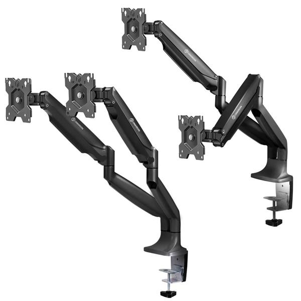 ONKRON Dvojitý stojan na monitor pre 13 až 32-palcové LCD LED obrazovky do 9 kg, čierny 