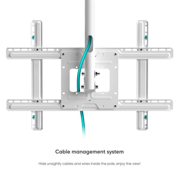 ONKRON TV Stropný držiak s nastaviteľnou výškou pre 32 až 80-palcové LED LCD televízory, biely 