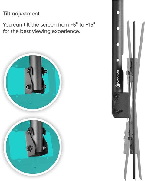ONKRON Stropný držiak TV s nastaviteľnou výškou pre 32 až 80-palcové LED LCD televízory, čierny 