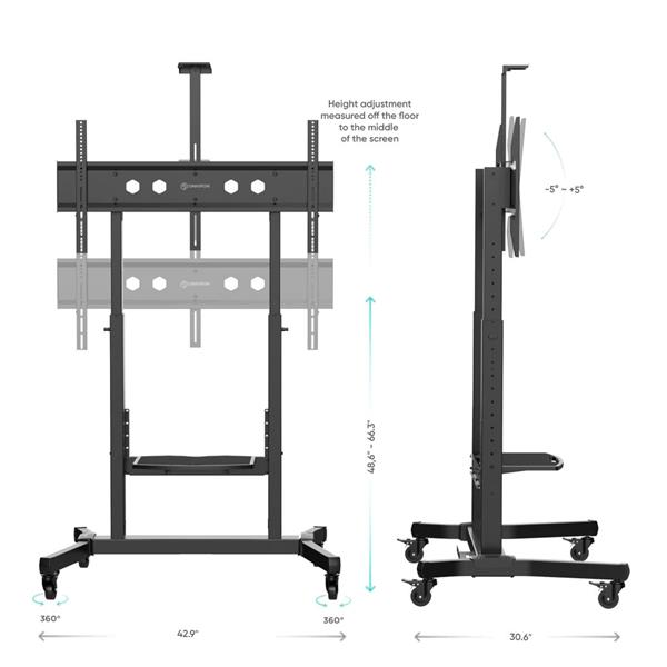 ONKRON TV mobilný stojan pre 50"-100", VESA 1000x600 max, 90kg,  čierny 
