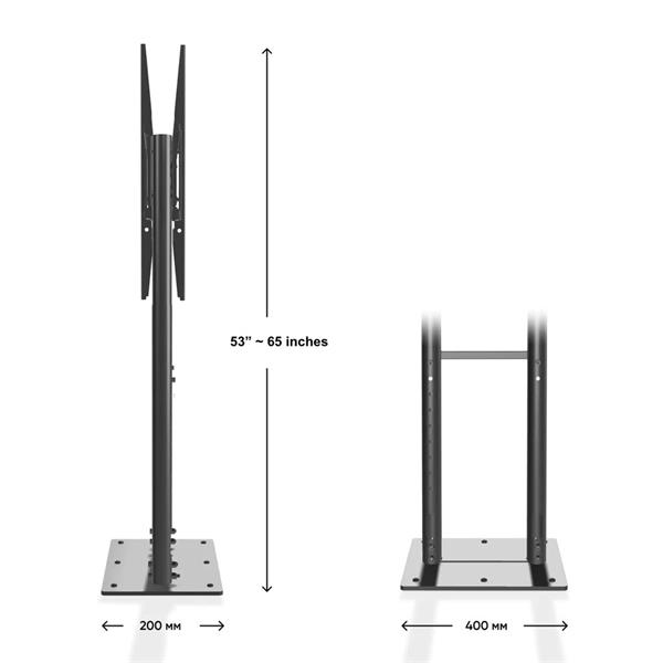 ONKRON TV stacionárny stojan pre 2 obrazovky z predu a zozadu 40"-70", čierny 