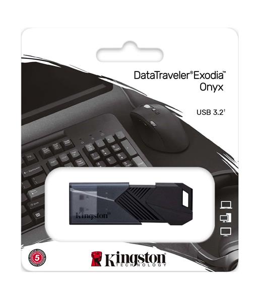 128 GB . USB 3.2 kľúč . Kingston DataTraveler Exodia Onyx, čierny 