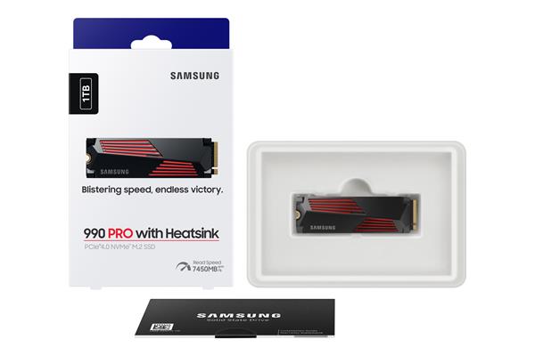 Samsung SSD 990 PRO Series 1TB M.2 PCIe, r7450MB/s, w6900MB/s, s chladičom 