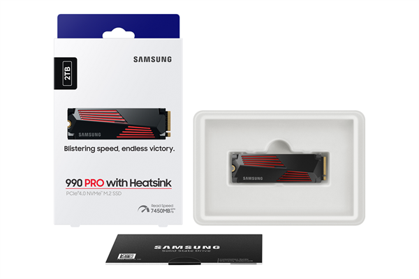 Samsung SSD 990 PRO Series 2TB M.2 PCIe, r7450MB/s, w6900MB/s, s chladičom 