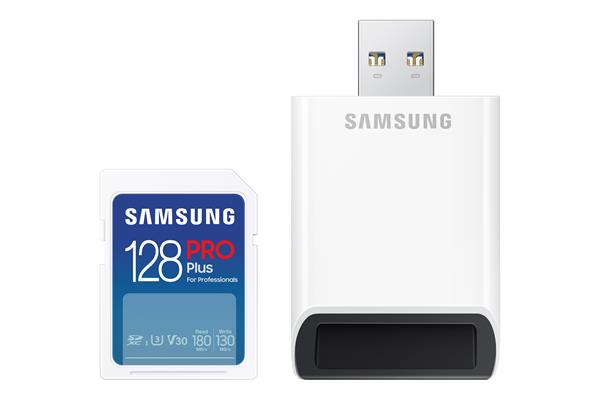 128 GB . SDXC karta Samsung PRO Plus 2023 Class 10 + USB adapter 