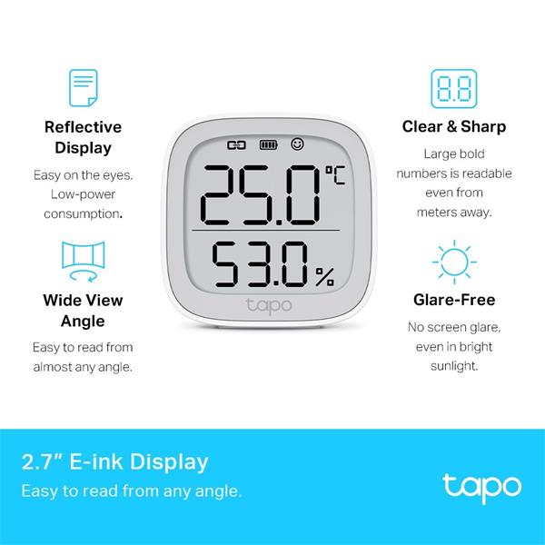 TP-Link Tapo T315 chytrý monitor teploty a vlhkosti s 2,7" LCD displejem 