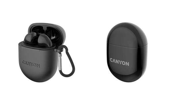 Canyon TWS-6, True Wireless Bluetooth slúchadlá do uší, nabíjacia stanica v kazete, čierne 