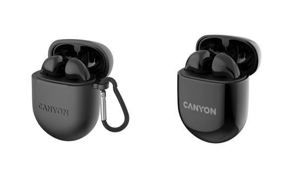 Canyon TWS-6, True Wireless Bluetooth slúchadlá do uší, nabíjacia stanica v kazete, čierne 