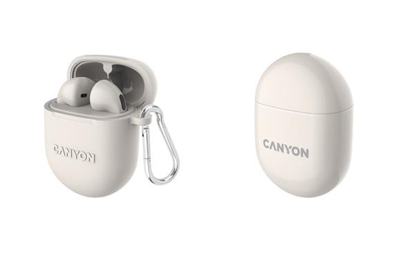 Canyon TWS-6, True Wireless Bluetooth slúchadlá do uší, nabíjacia stanica v kazete, béžové 