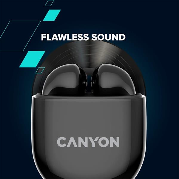 Canyon TWS-6, True Wireless Bluetooth slúchadlá do uší, nabíjacia stanica v kazete, béžové 