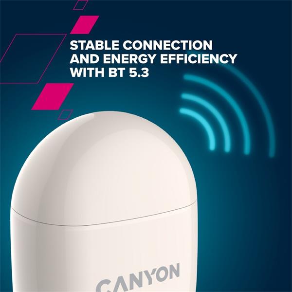 Canyon TWS-6, True Wireless Bluetooth slúchadlá do uší, nabíjacia stanica v kazete, béžové 