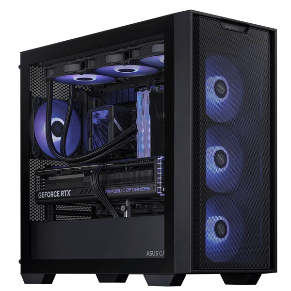 ASUS case A21, transparent glass, Mini Tower, mATX, black 