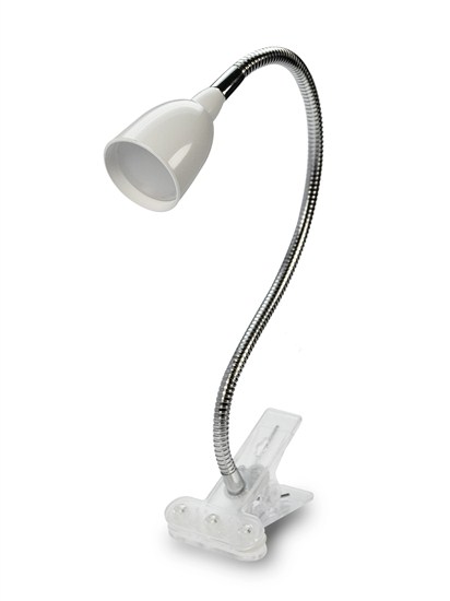 Solight LED stolná lampička, 2, 5W, 3000K, clip, biela farba 