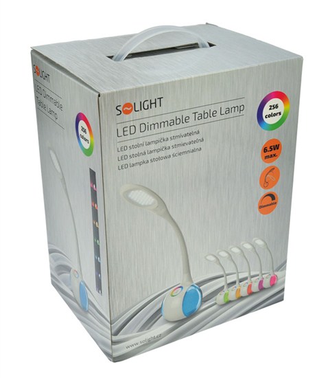 Solight LED stolná lampička stmievateľná, 6W, 256 farieb, atmosférické podsvietenie 