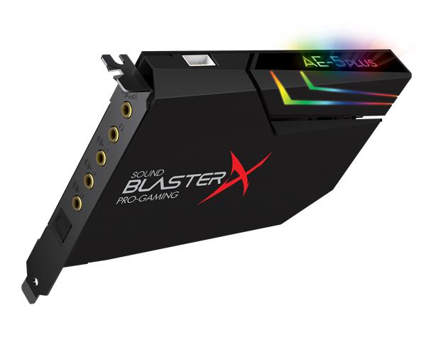 Creative Sound BlasterX AE-5 Plus herná zvuková karta Hi-Res, DAC prevodník, s osvetlením RGB, PCI-e interná 