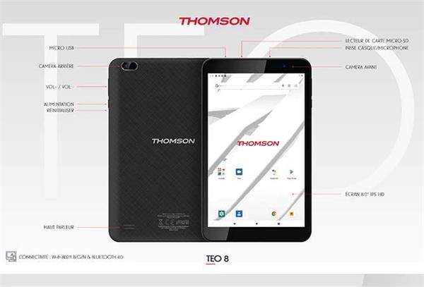 THOMSON TEO8 LTE, 8-inch 1280x800 HD, Quad Qore SC9832E, 2 GB, 32 GB, SIM, MicroSD, MicroUSB, WiFi, 4LTE, Android 13 