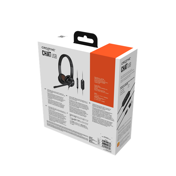 Creative Chat USB, headset, mikrofón s potláčaním šumu, ovládanie na kábli + Smart Comms Kit, čierny 