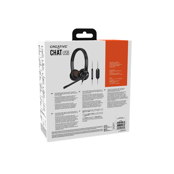 Creative Chat USB, headset, mikrofón s potláčaním šumu, ovládanie na kábli + Smart Comms Kit, čierny 