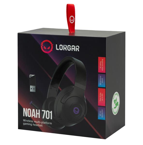 Lorgar Kaya 360, herný headset, virtual priestorový zvuk 7.1, USB-A, čierny 