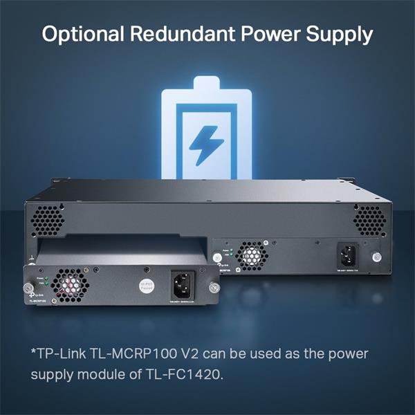 TP-LINK "14-Slot Media Converter ChassisSPEC: 14-Slot, RackmountFEATURE: Redundant Power Supply, Compatible with TP-Li 