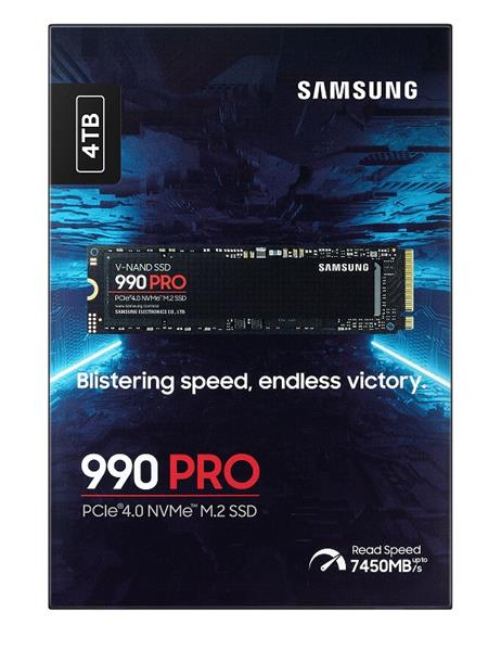 Samsung SSD 990 PRO Series 4TB M.2 PCIe, r7450MB/s, w6900MB/s 