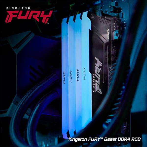 KINGSTON DIMM DDR4 64GB (Kit of 4) 2666MT s CL16 FURY Beast RGB 