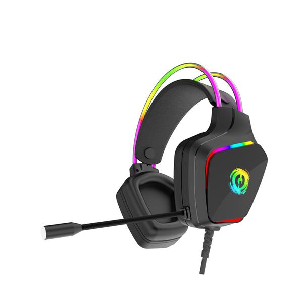 Canyon GH-9A, Darkless herný headset, USB / 2x 3.5mm jack, 2m kábel, multicolor RGB podsvietenie, čierny 